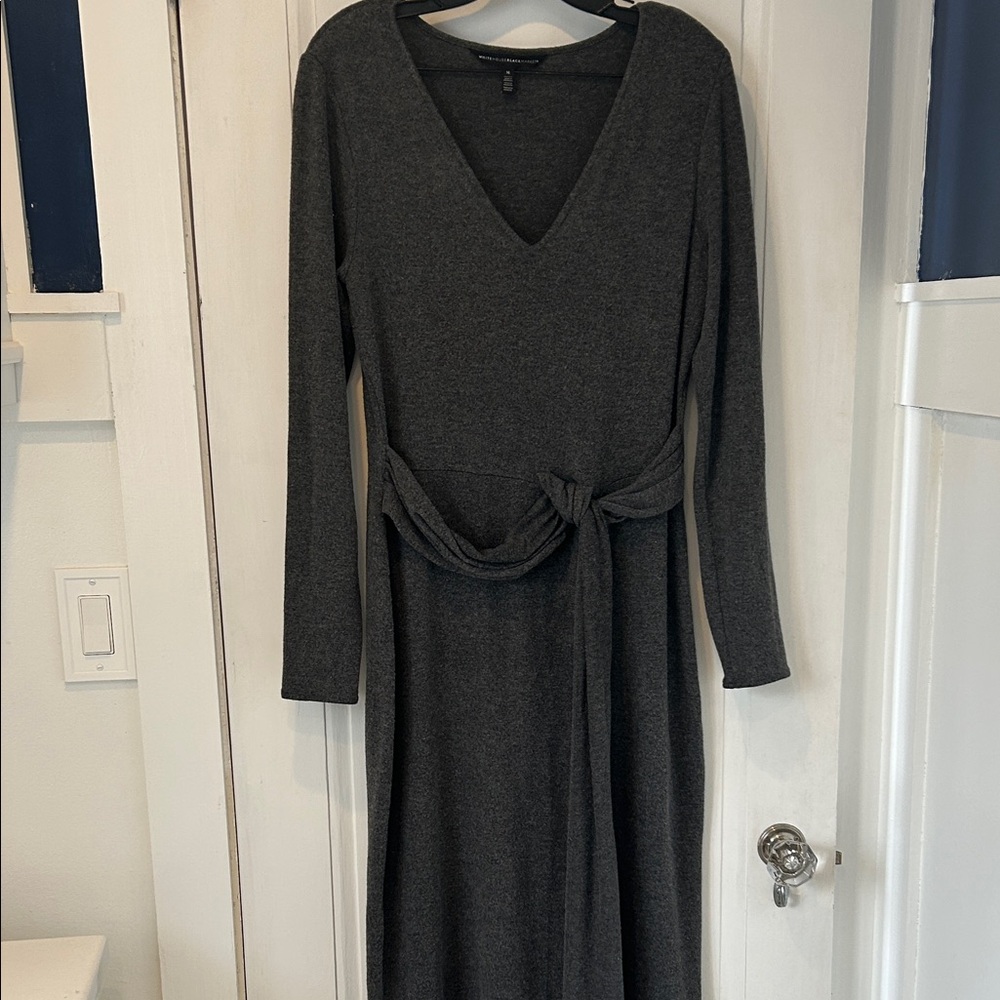 White House Black Market Charcoal Long Sleeve Dress